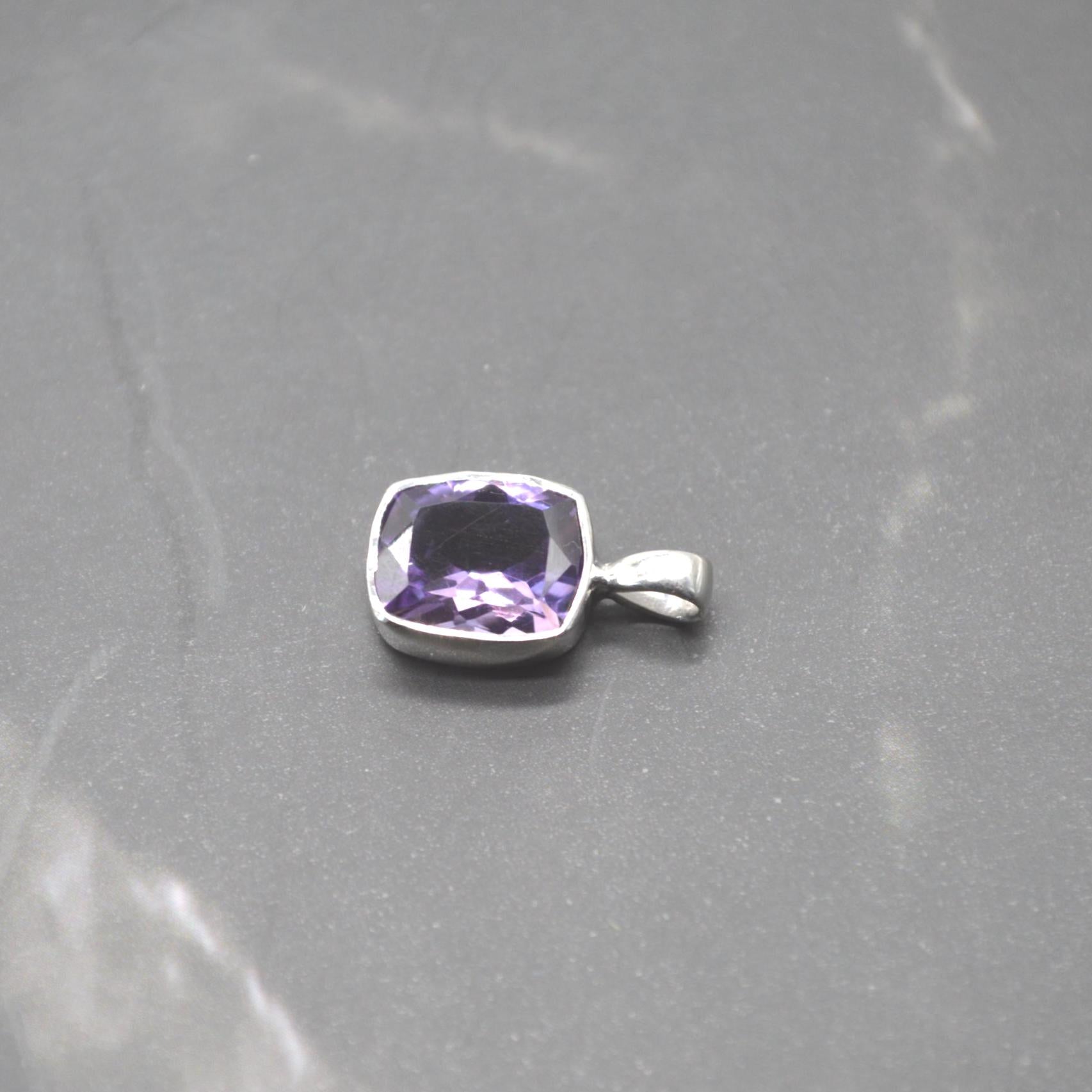 Amethyst Pendant Necklace: Sterling Silver, February Birthstone, Purple Gemstone Jewelry