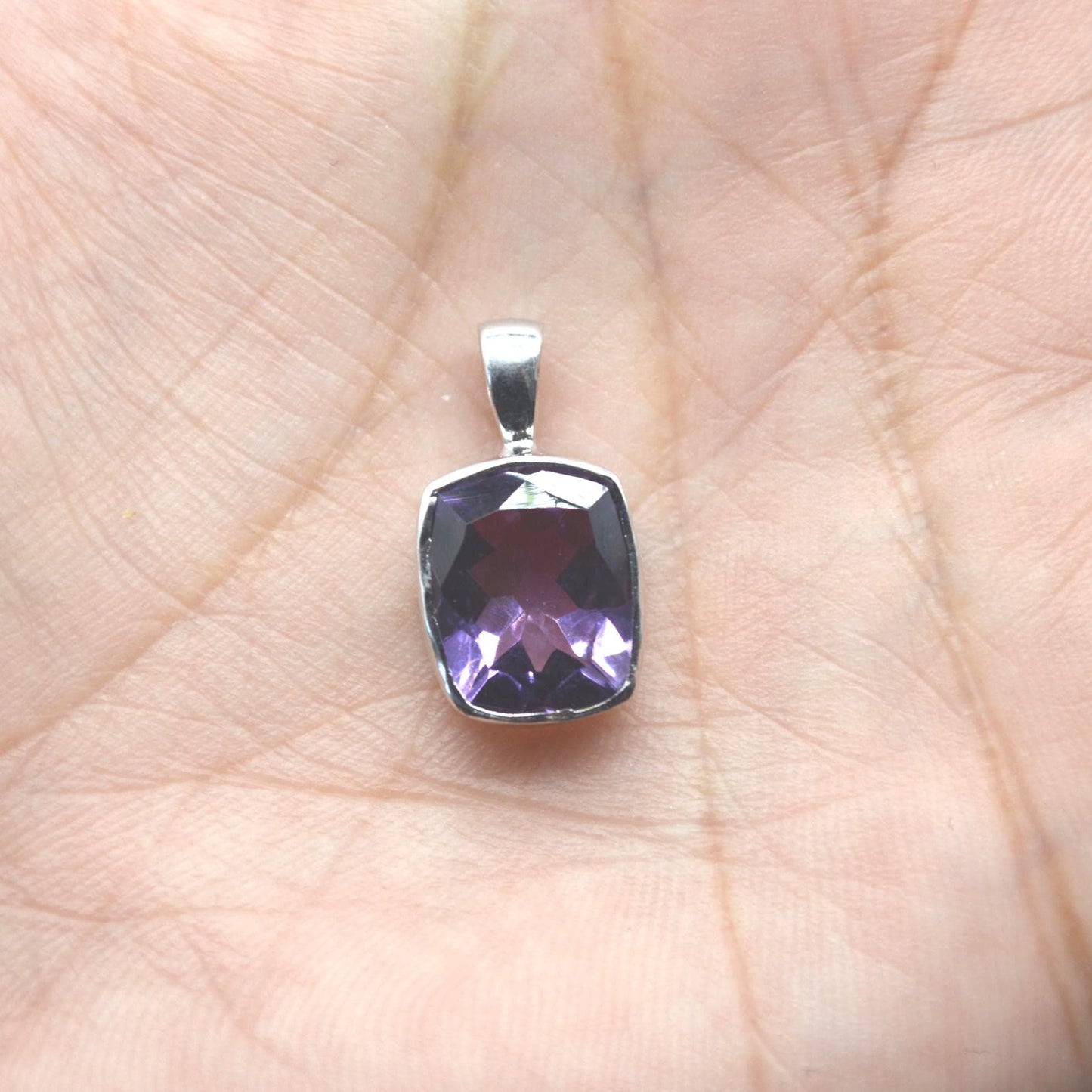 Amethyst Pendant Necklace: Sterling Silver, February Birthstone, Purple Gemstone Jewelry