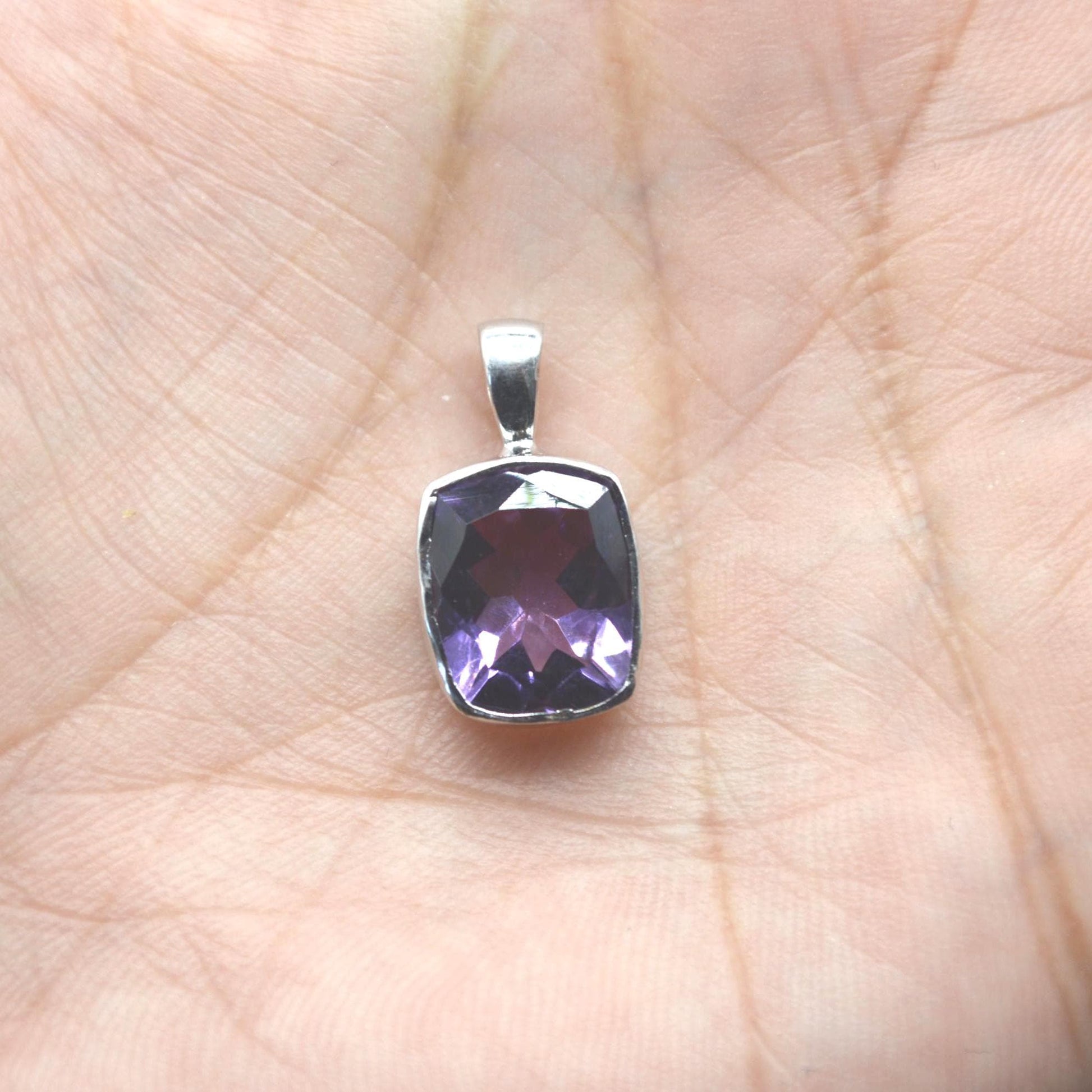 Amethyst Pendant Necklace: Sterling Silver, February Birthstone, Purple Gemstone Jewelry