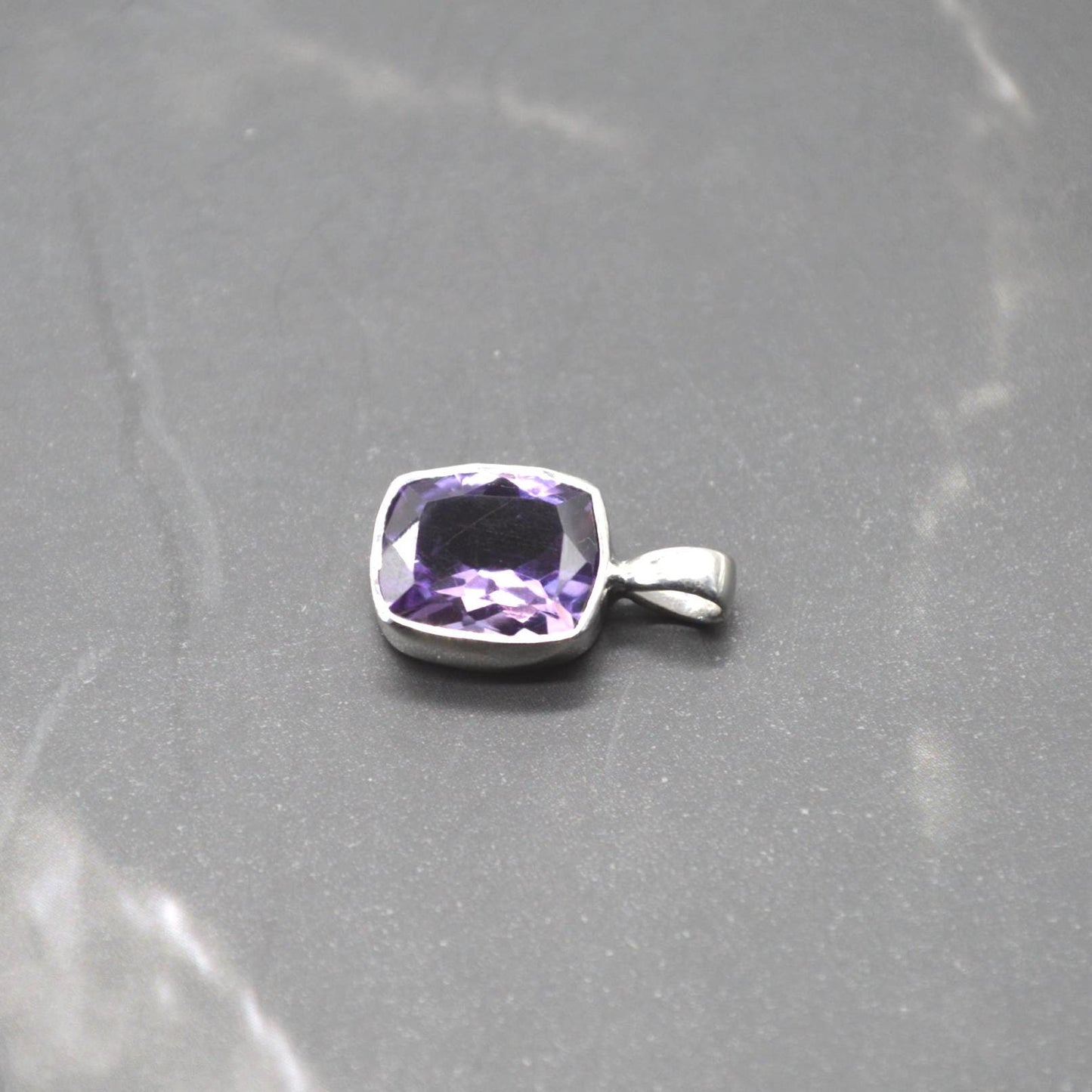 Amethyst Pendant Necklace: Sterling Silver, February Birthstone, Purple Gemstone Jewelry
