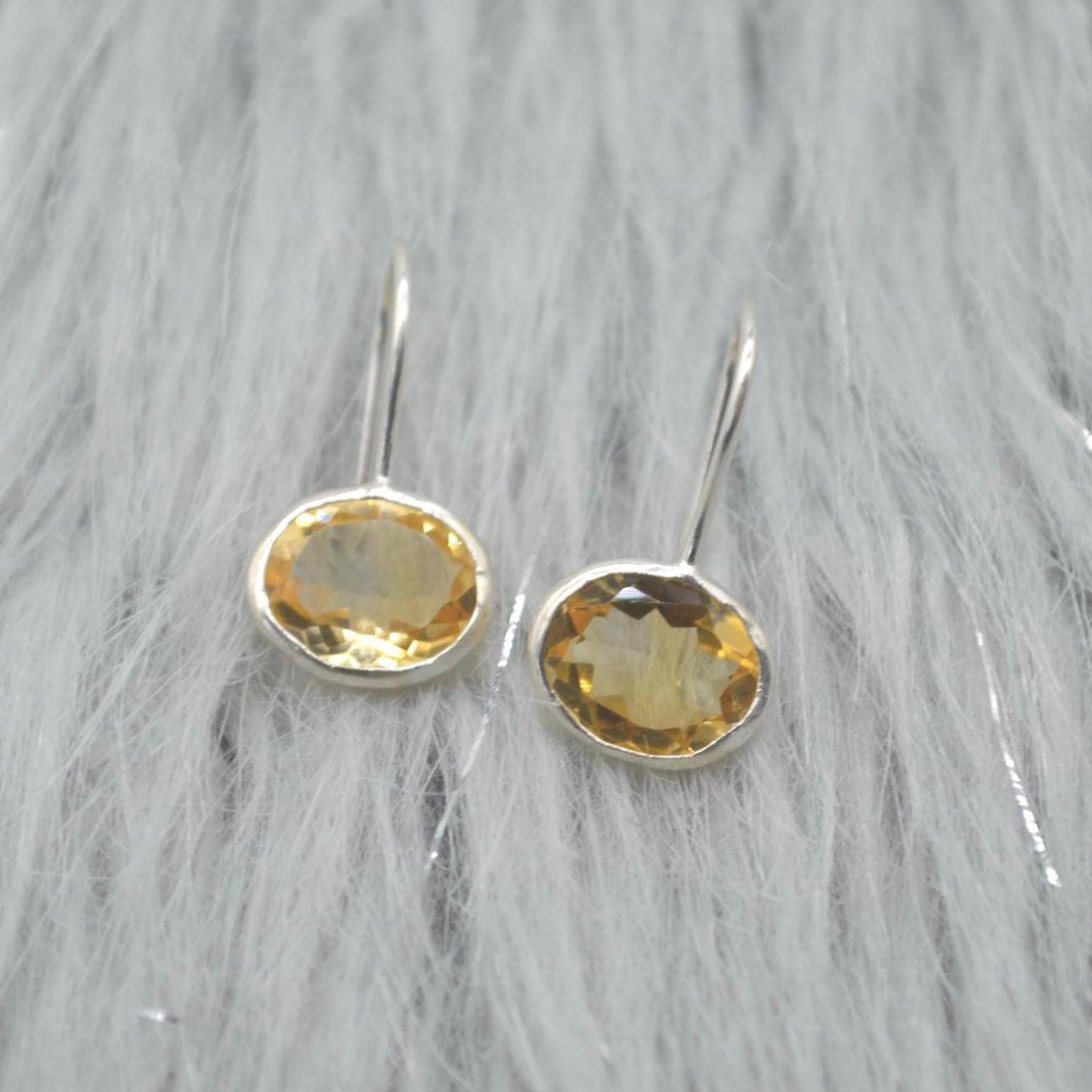 Citrine Earrings: Dangle Drop, Silver or Gold, November Birthstone, Yellow Gemstone Jewelry