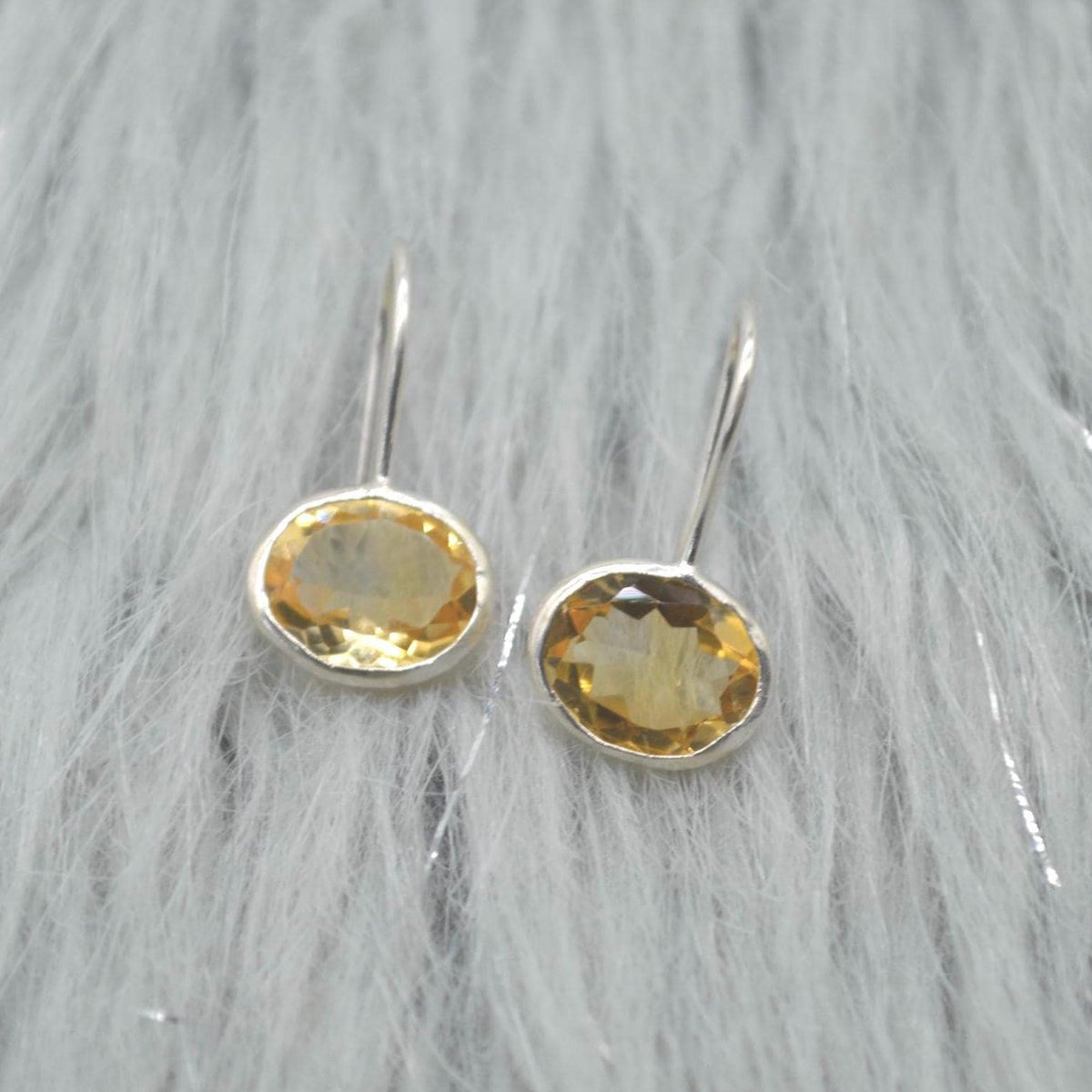 Citrine Earrings: Dangle Drop, Silver or Gold, November Birthstone, Yellow Gemstone Jewelry