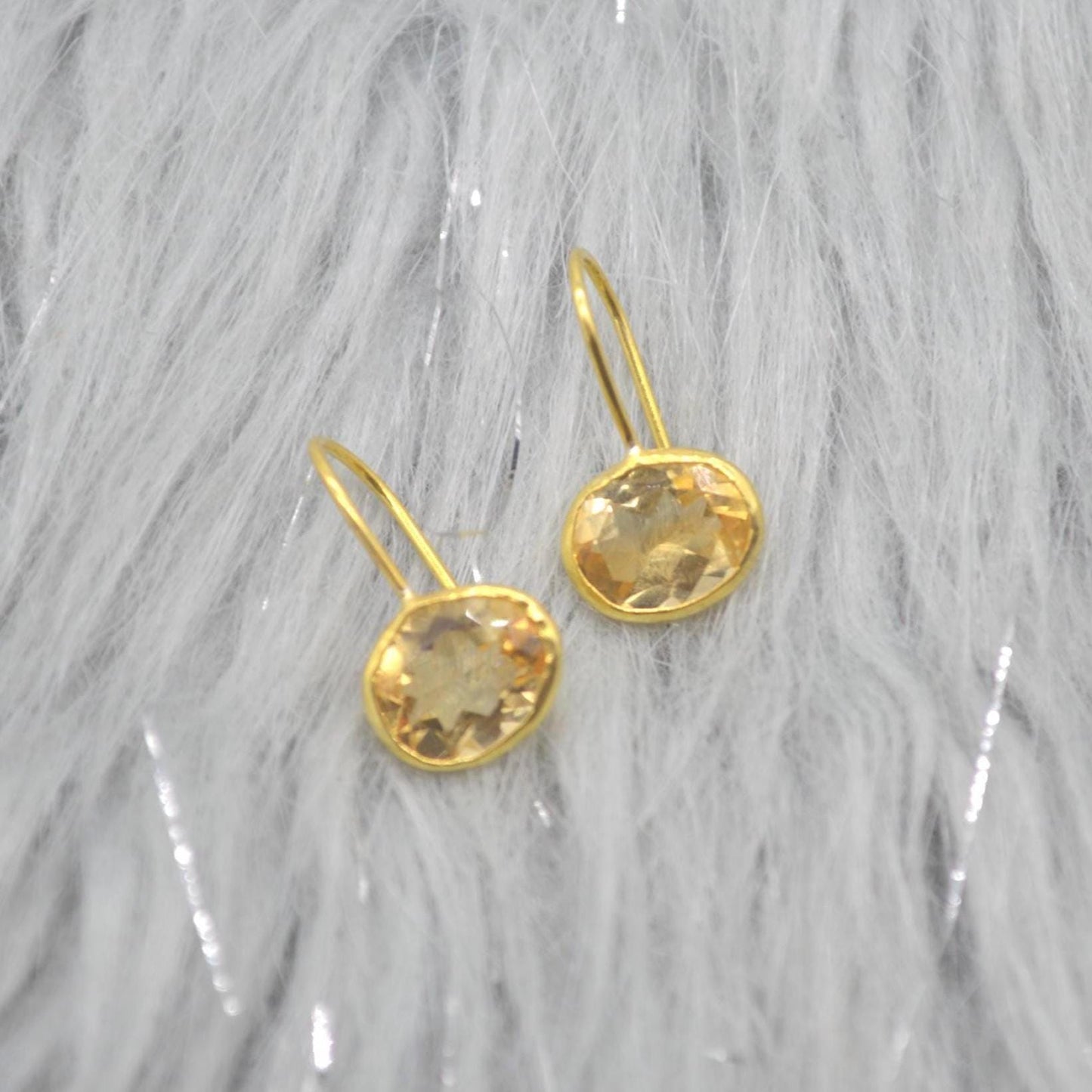 Citrine Earrings: Dangle Drop, Silver or Gold, November Birthstone, Yellow Gemstone Jewelry