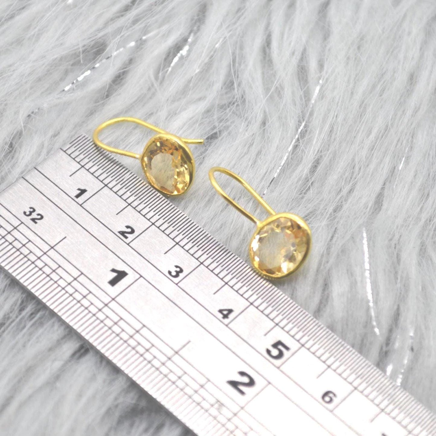 Citrine Earrings: Dangle Drop, Silver or Gold, November Birthstone, Yellow Gemstone Jewelry