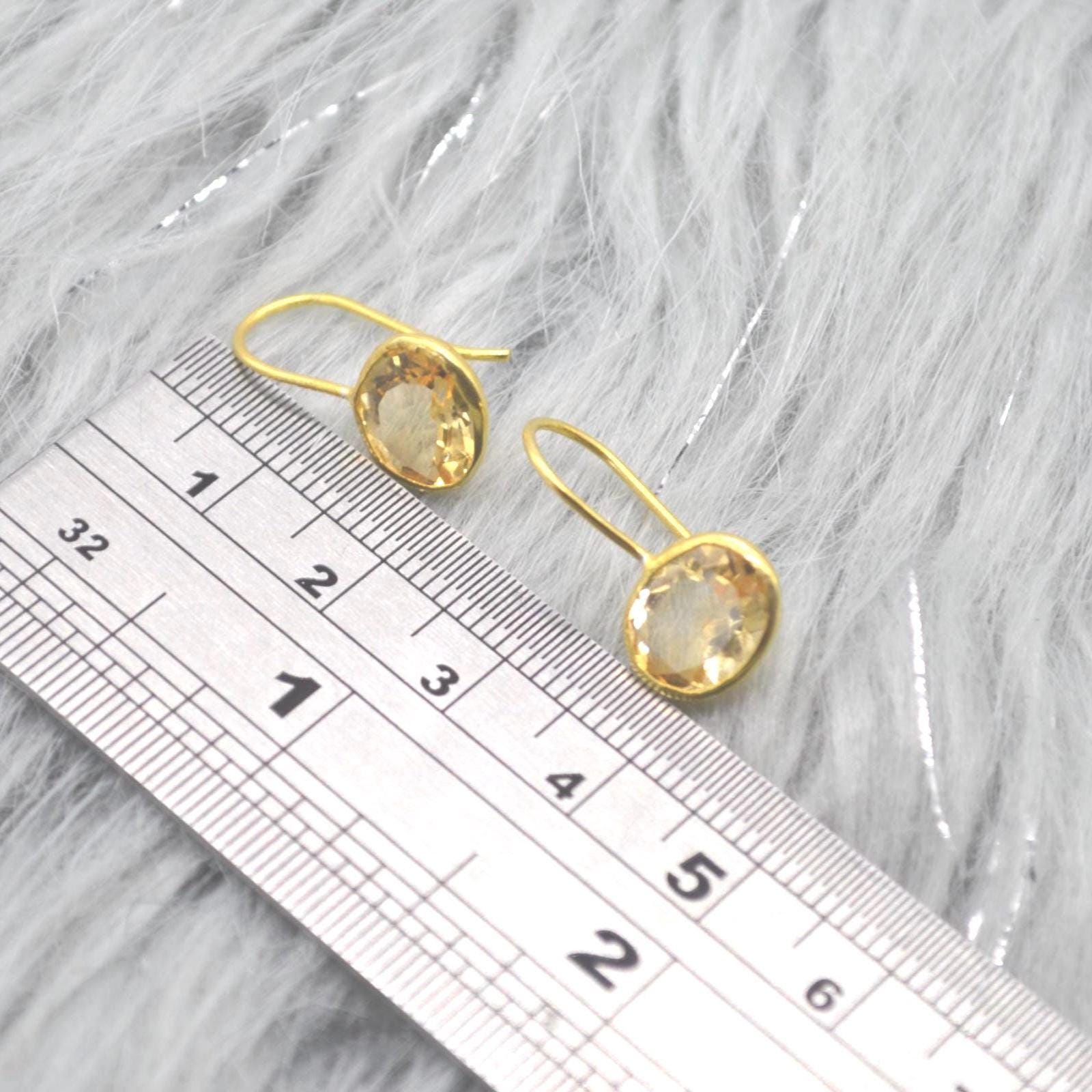 Citrine Earrings: Dangle Drop, Silver or Gold, November Birthstone, Yellow Gemstone Jewelry