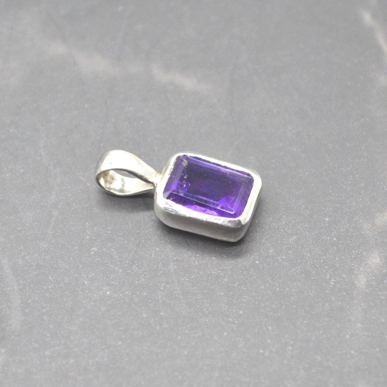 Amethyst Pendant Necklace: Sterling Silver, February Birthstone, Purple Gemstone Jewelry