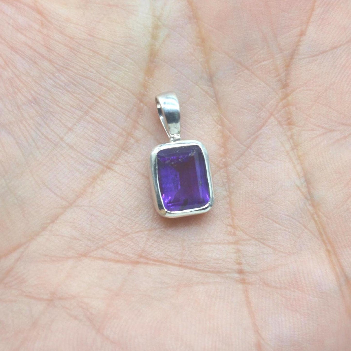 Amethyst Pendant Necklace: Sterling Silver, February Birthstone, Purple Gemstone Jewelry