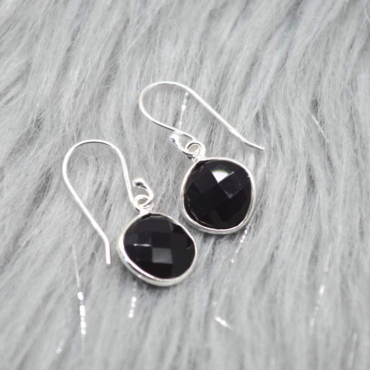 Black Onyx Earrings: Silver or Gold, Dangle Drop, Gemstone Statement Jewelry, Boho
