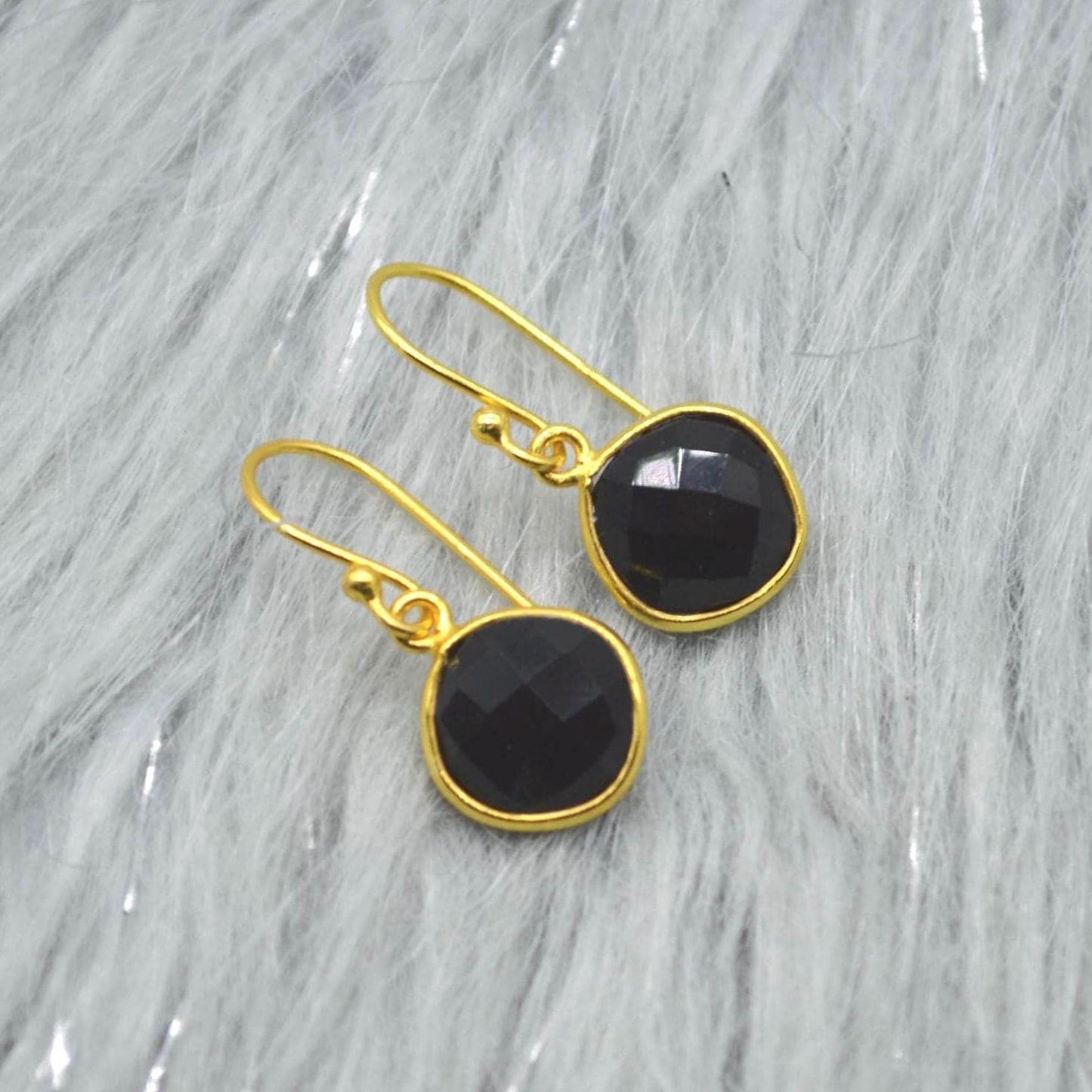 Black Onyx Earrings: Silver or Gold, Dangle Drop, Gemstone Statement Jewelry, Boho