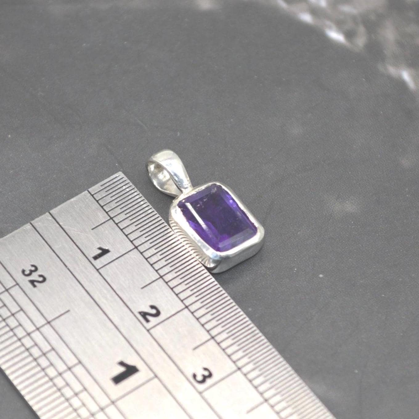Amethyst Pendant Necklace: Sterling Silver, February Birthstone, Purple Gemstone Jewelry