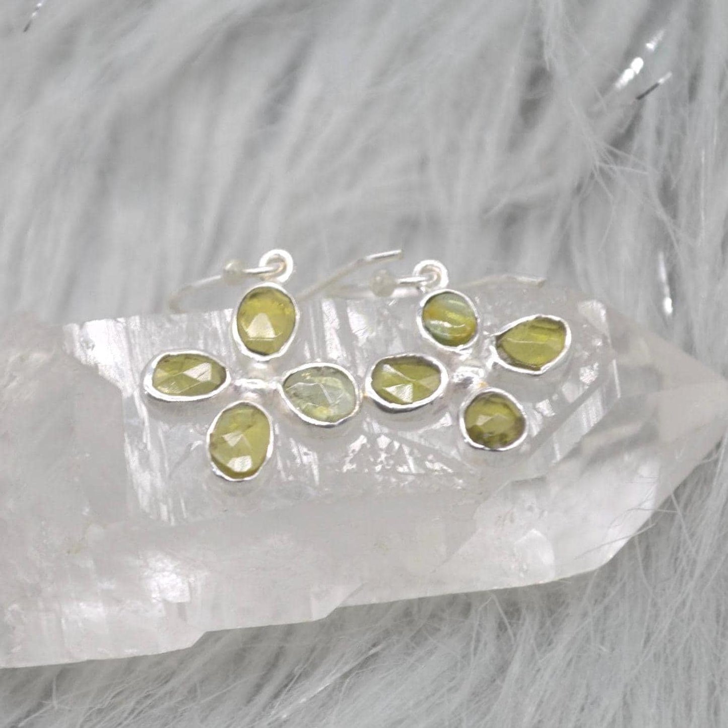Green Tourmaline Earrings: Silver, Dangle Drop, October Birthstone, Tourmaline Jewelry