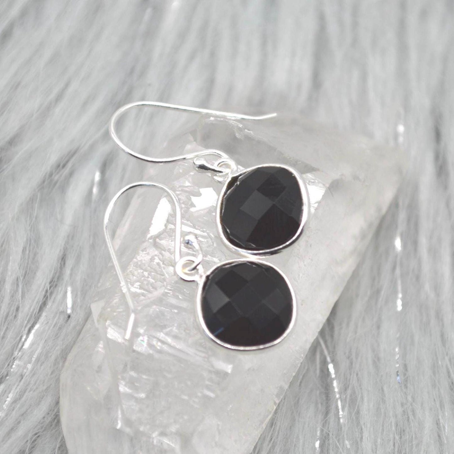 Black Onyx Earrings: Silver or Gold, Dangle Drop, Gemstone Statement Jewelry, Boho