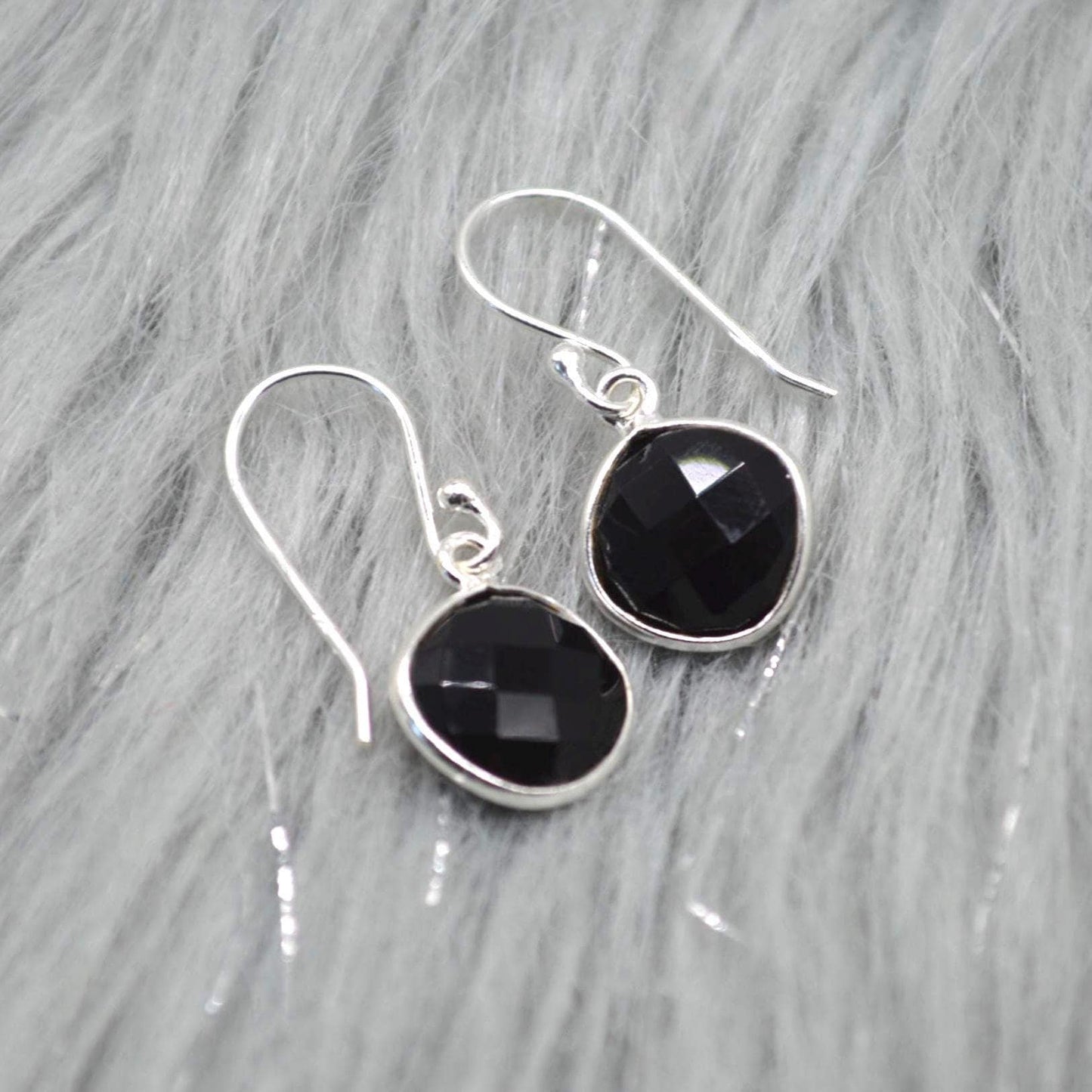 Black Onyx Earrings: Silver or Gold, Dangle Drop, Gemstone Statement Jewelry, Boho