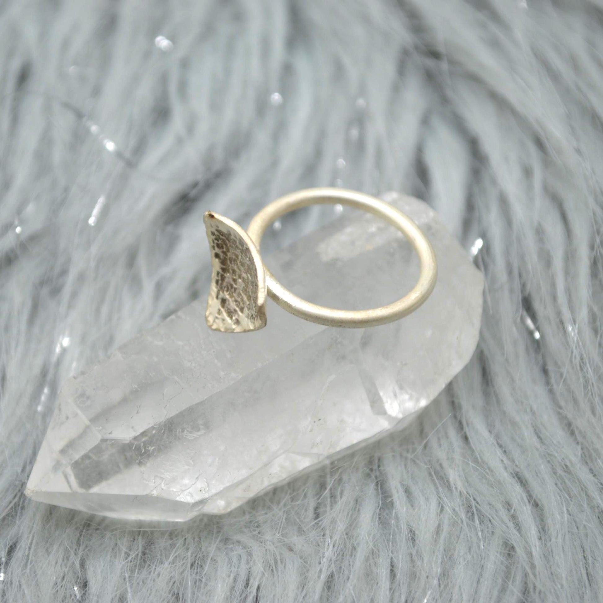 Sterling Silver Hammered Statement Ring: Size R 1/2, Chunky Geometric Triangle Ring