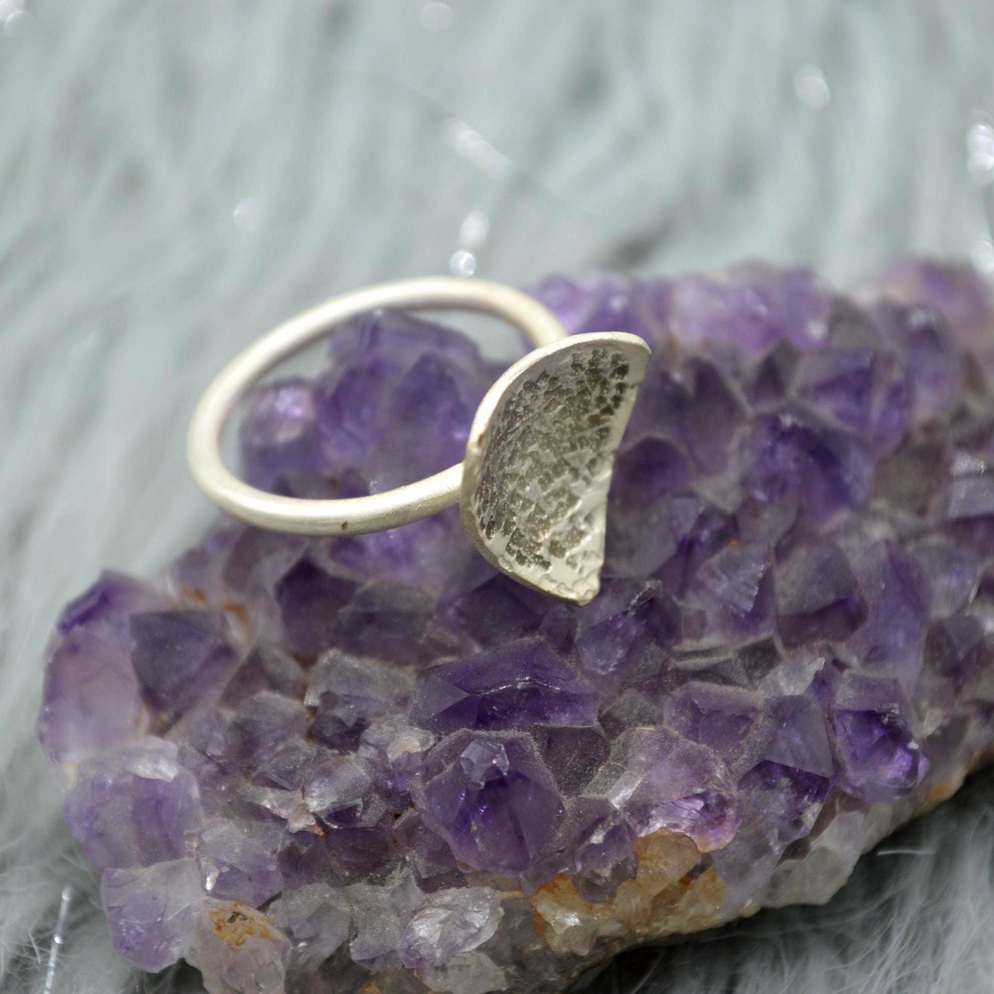 Sterling Silver Hammered Statement Ring: Size R 1/2, Chunky Geometric Triangle Ring