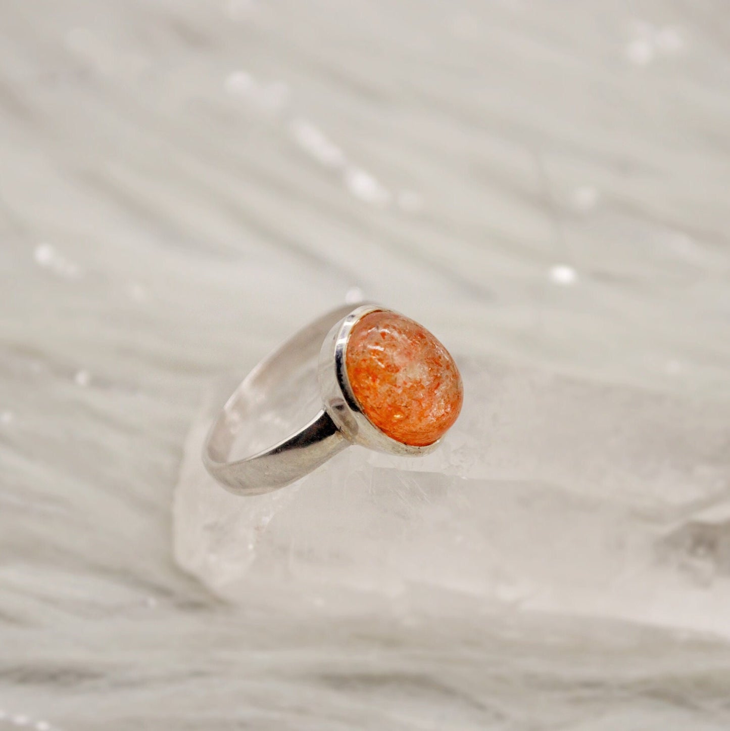 Sunstone Sterling Silver Ring, Orange Gemstone Ring, Rings For Women, Sunstone Jewelry, Birthday Gift For Her, Mothers Day Gift, Anniversary