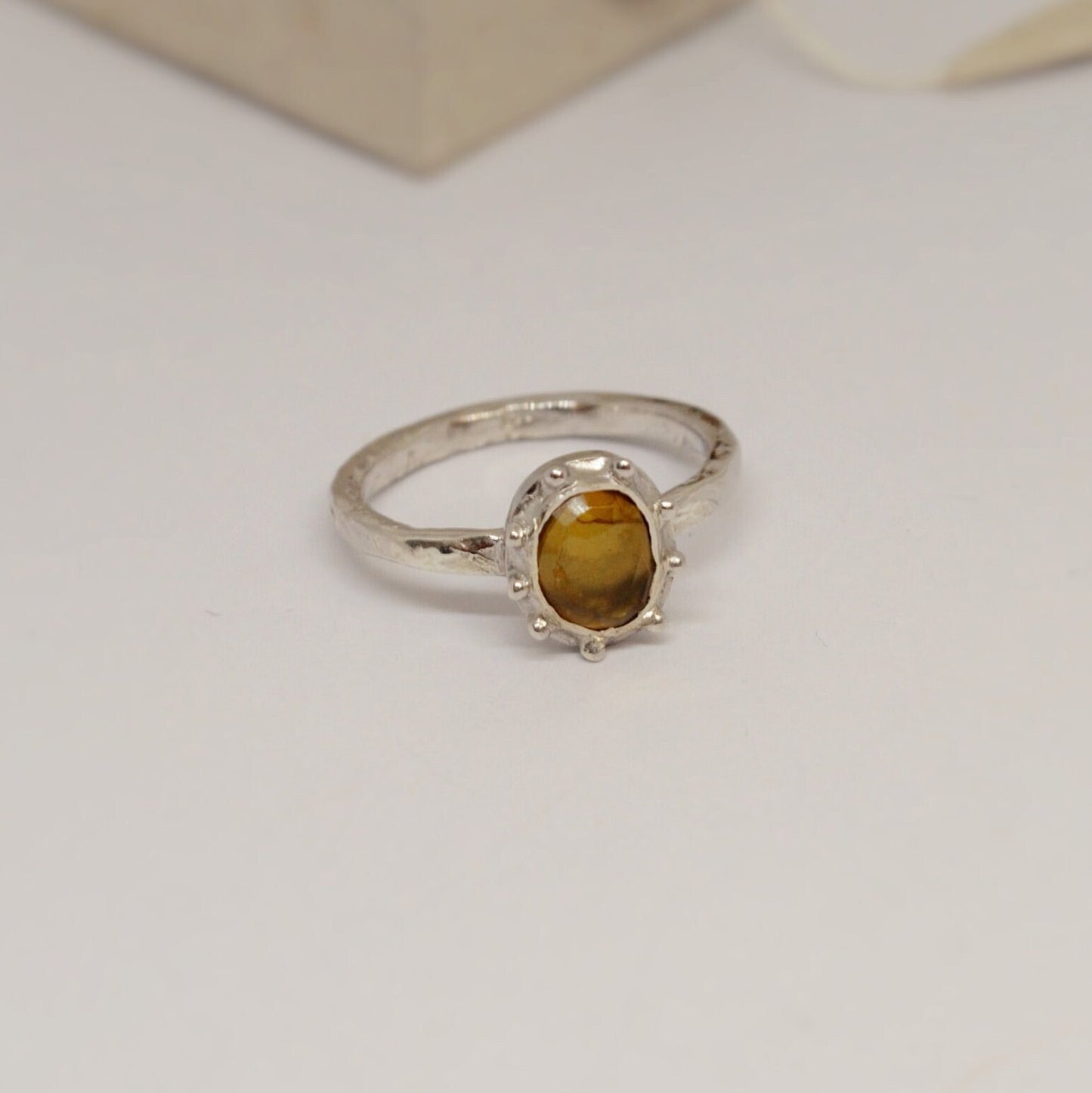 Yellow Tourmaline Ring, Stackable Sterling Silver Rings, October Birthstone, Gifts for her, Birthday Gift, Gemstone Rings for Women