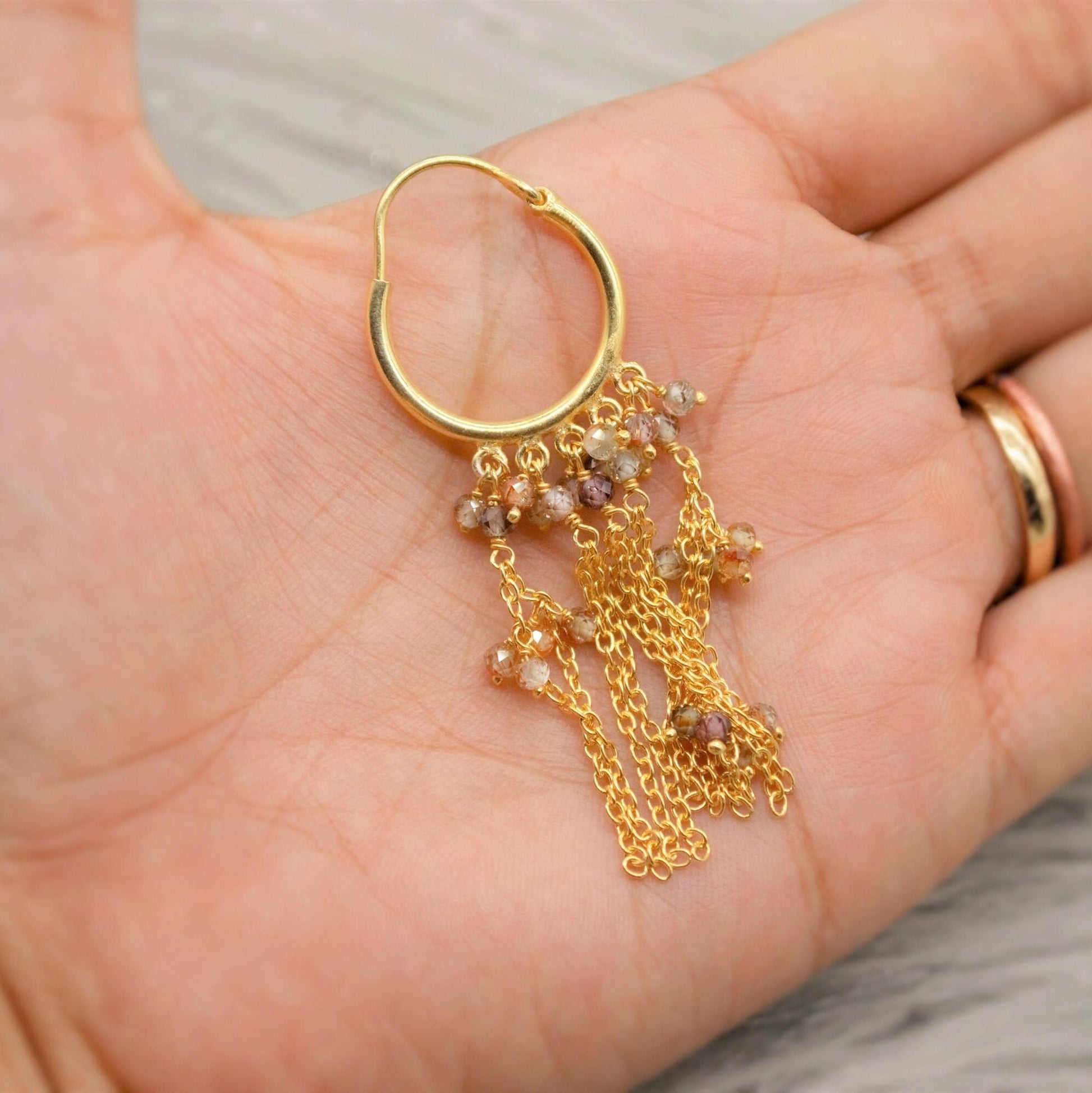 Zircon Dangle Gold Chandelier Earrings, Gold Plated Sterling Silver Bridal Earrings, Cubic Zirconia, Gifts For Her, Indian Jhumka Earrings