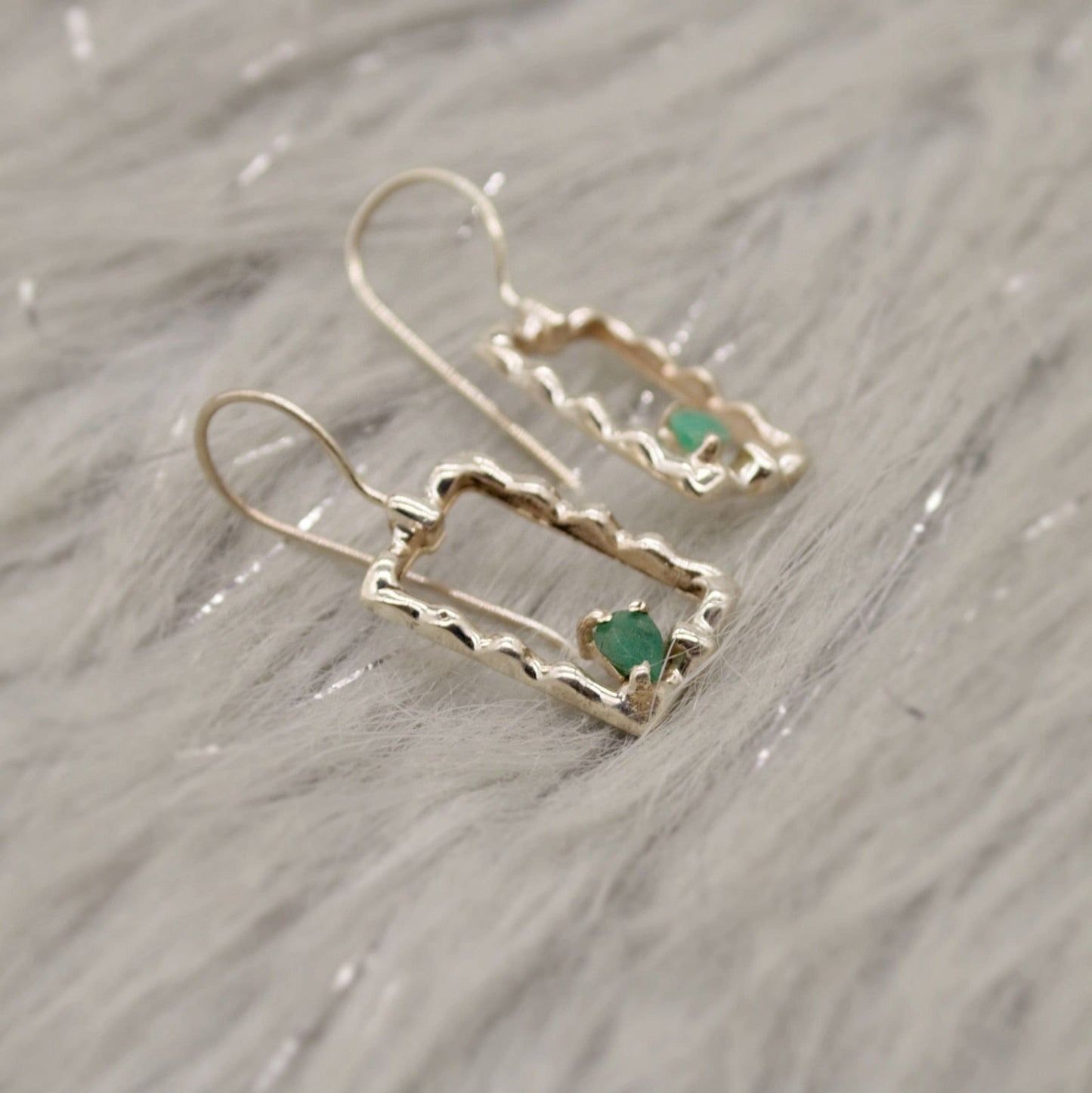Emerald Earrings, Sterling Silver Earrings, Green Gemstone Earrings, May Birthstone, Birthday Gifts For Her, Christmas, Birthday Gifts