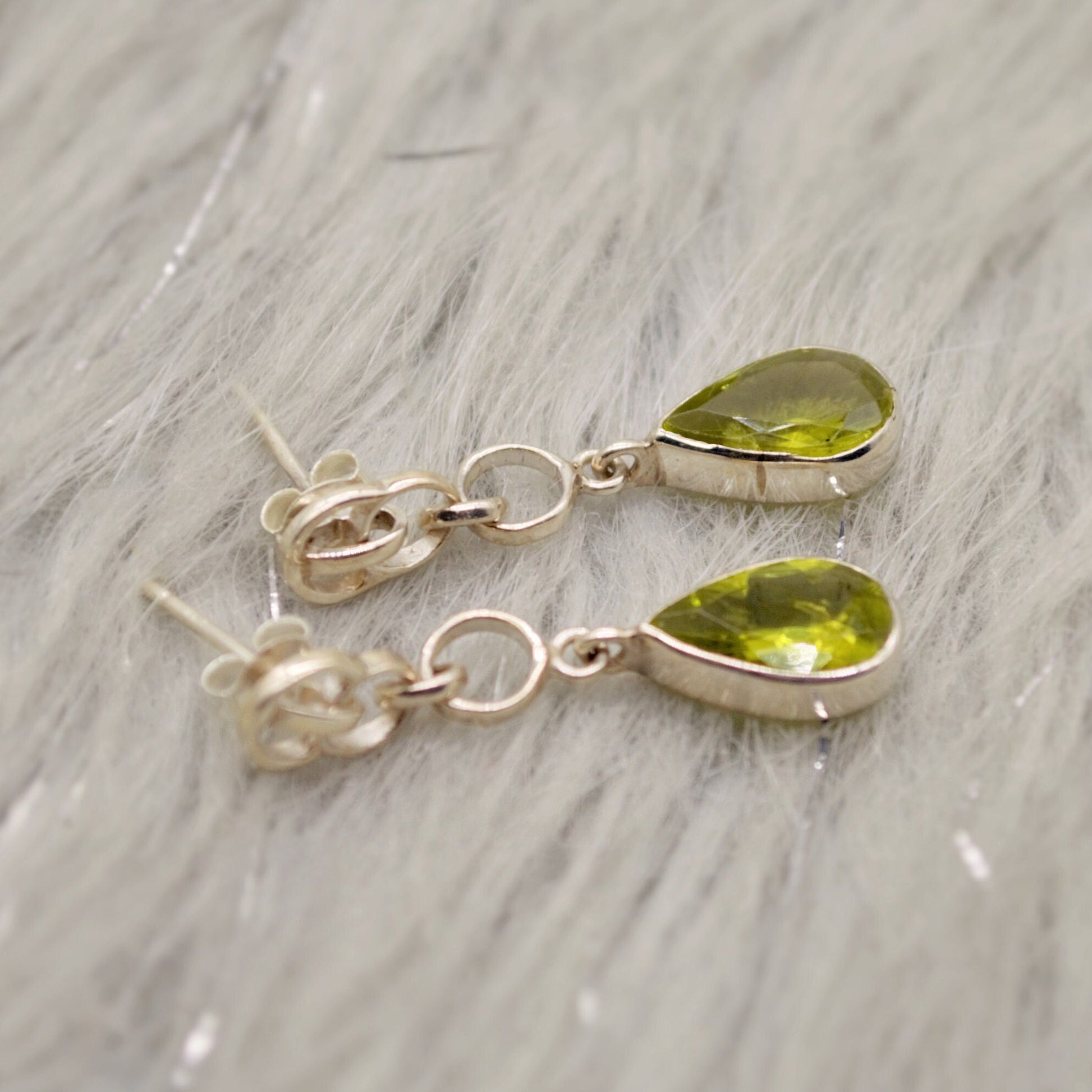 Peridot Earrings, Sterling Silver, August Birthstone, Unique Statement Dangle Drop Earrings, Green Gemstone Earrings, Gifts For Her