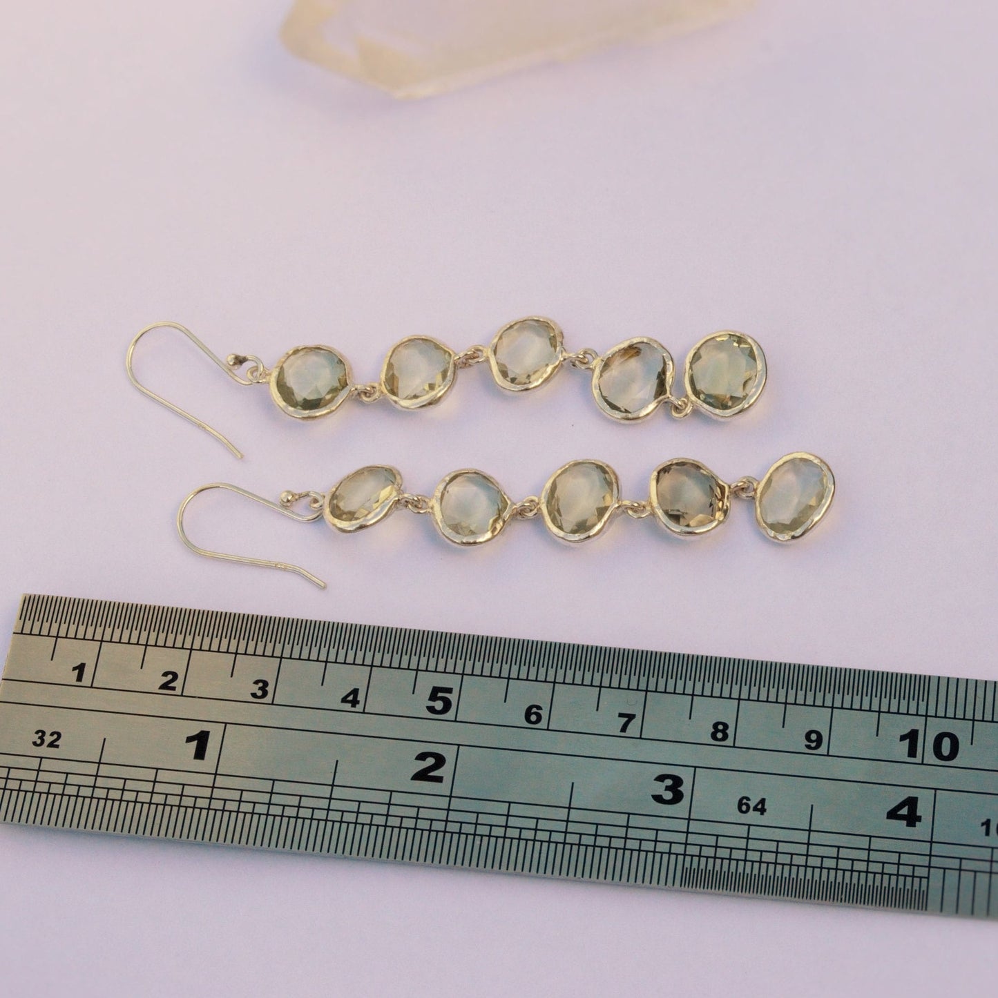 Green Amethyst Sterling Silver Earrings, February Birthstone Jewelry, Amethyst Dangle Earrings, Birthday Gift For Her, Bridesmaid Gift