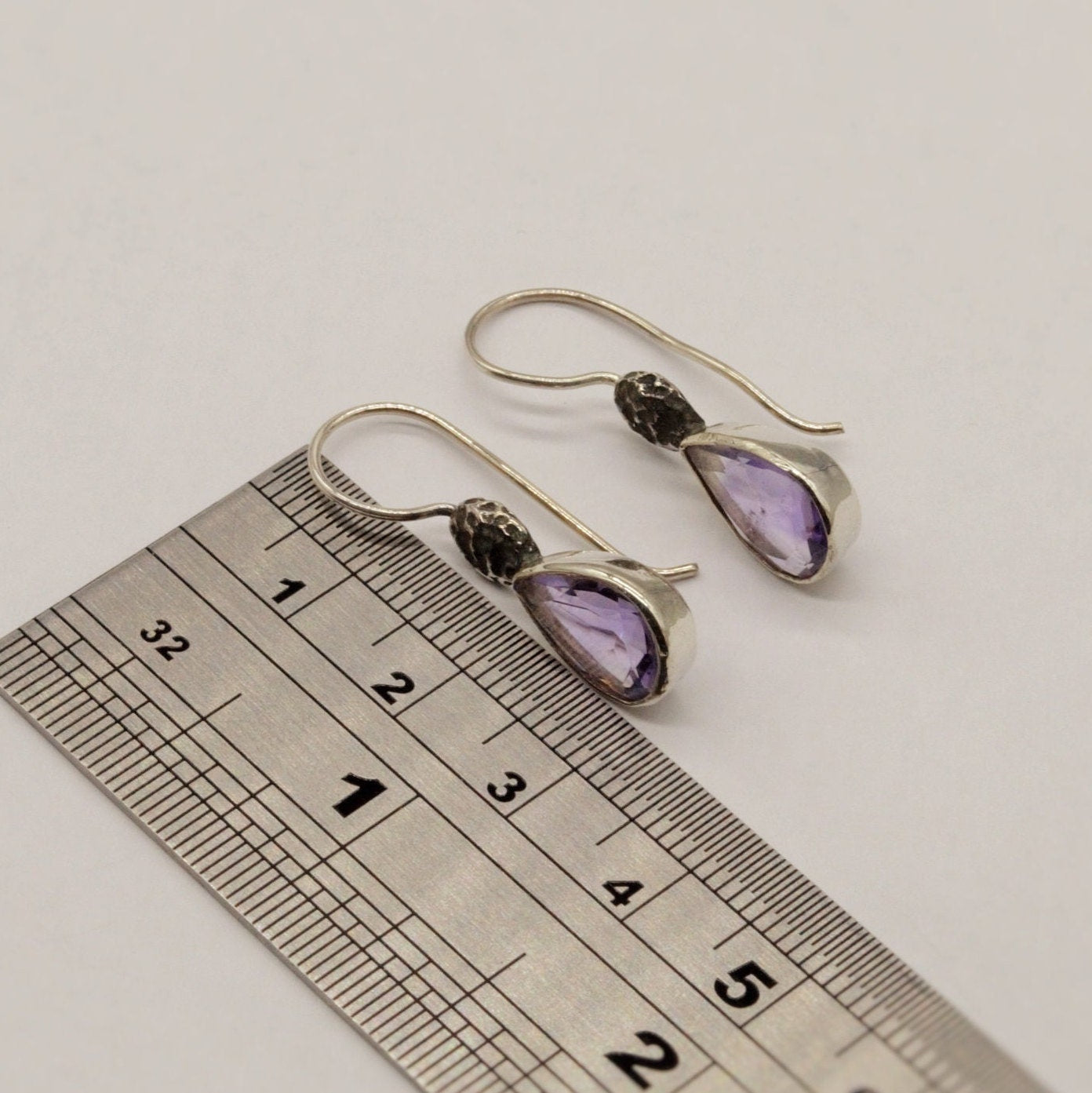 Amethyst Sterling Silver Earrings, February Birthstone Jewelry, Dangle Gemstone Earrings, Birthday Gifts For Her
