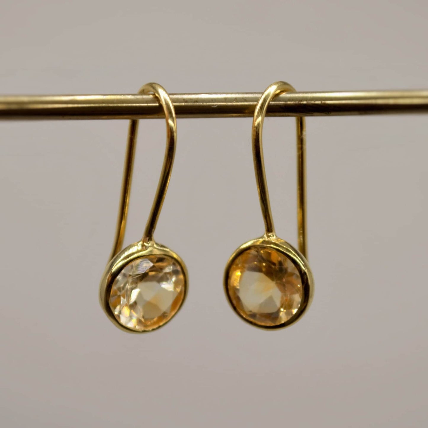 Citrine Earrings, Sterling Silver Gold Earrings, Statement Unique Dangle Drop Earrings, November Birthstone, Gift For Her, Birthday Gift