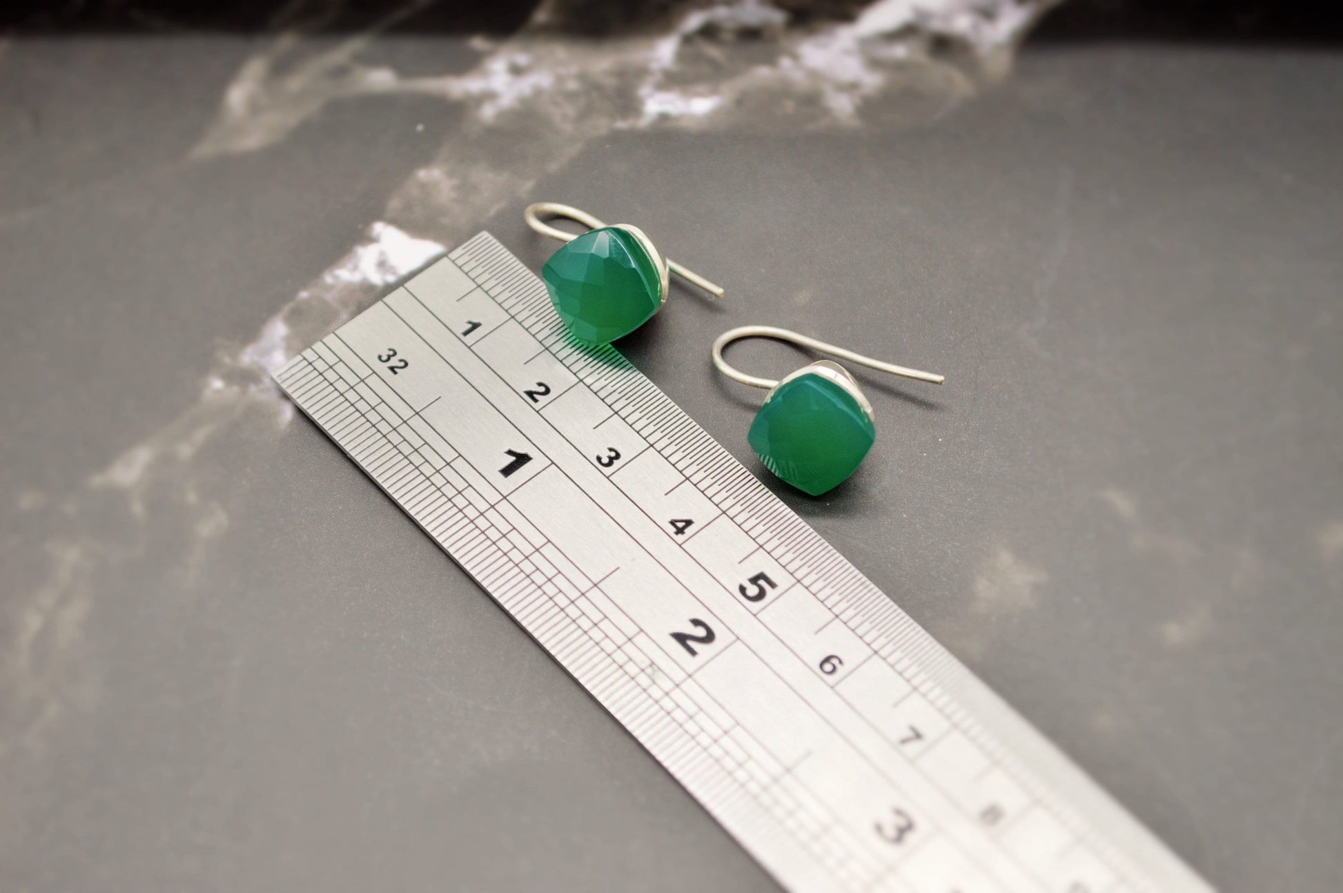 Green Onyx Earrings, Sterling Silver Gemstone Earrings, Dangle Drop Earrings, Handmade Earrings, Gifts For Her