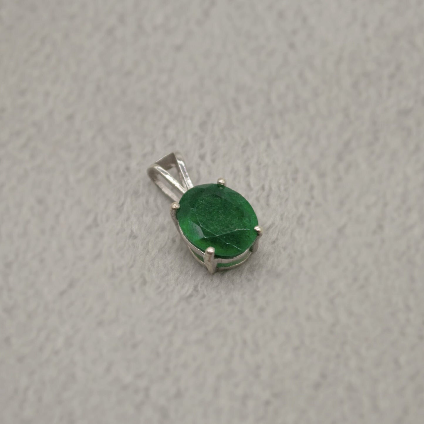 Green Onyx Pendant Necklace, Dainty Sterling Silver Pendant