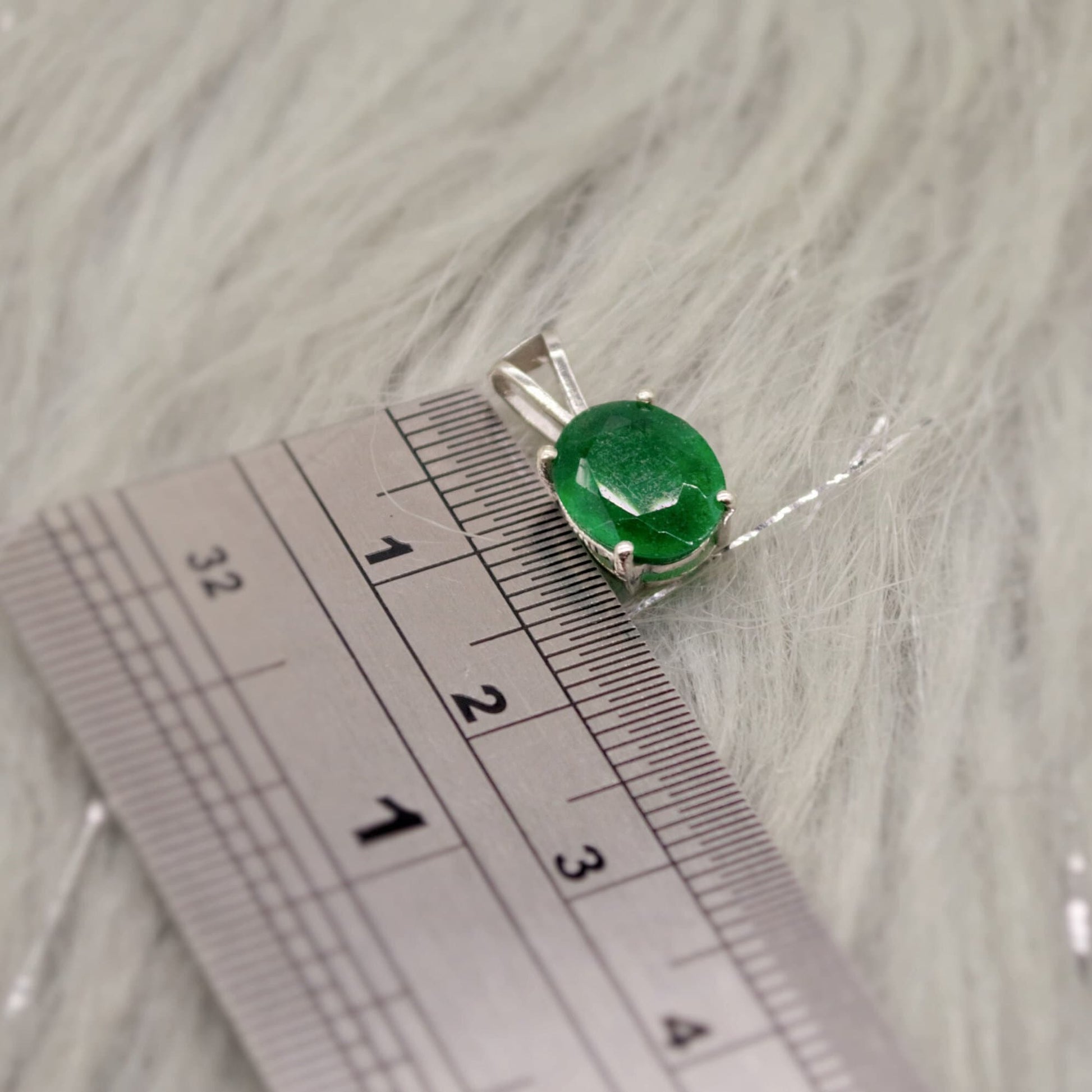 Green Onyx Pendant Necklace, Dainty Sterling Silver Pendant